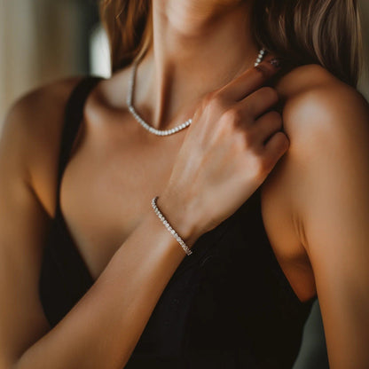 Collana e Bracciale Tennis UNISEX SET SUPER OFFERTA