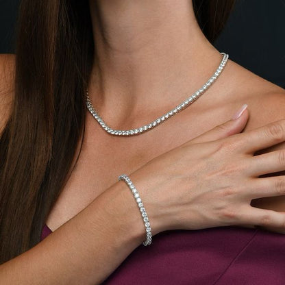 Collana e Bracciale Tennis UNISEX SET SUPER OFFERTA